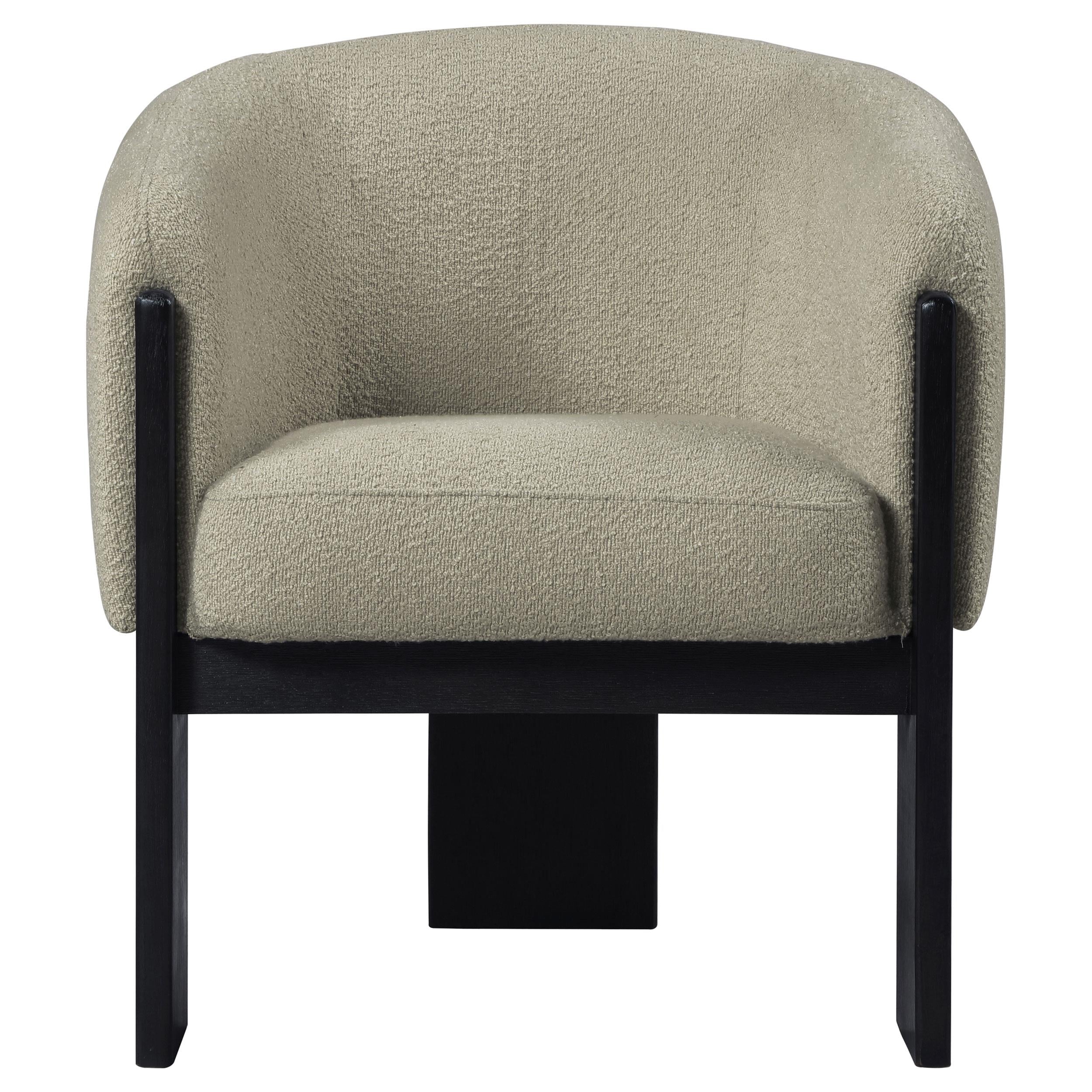 Valdez Boucle Upholstered Barrel Back Accent Chair Beige