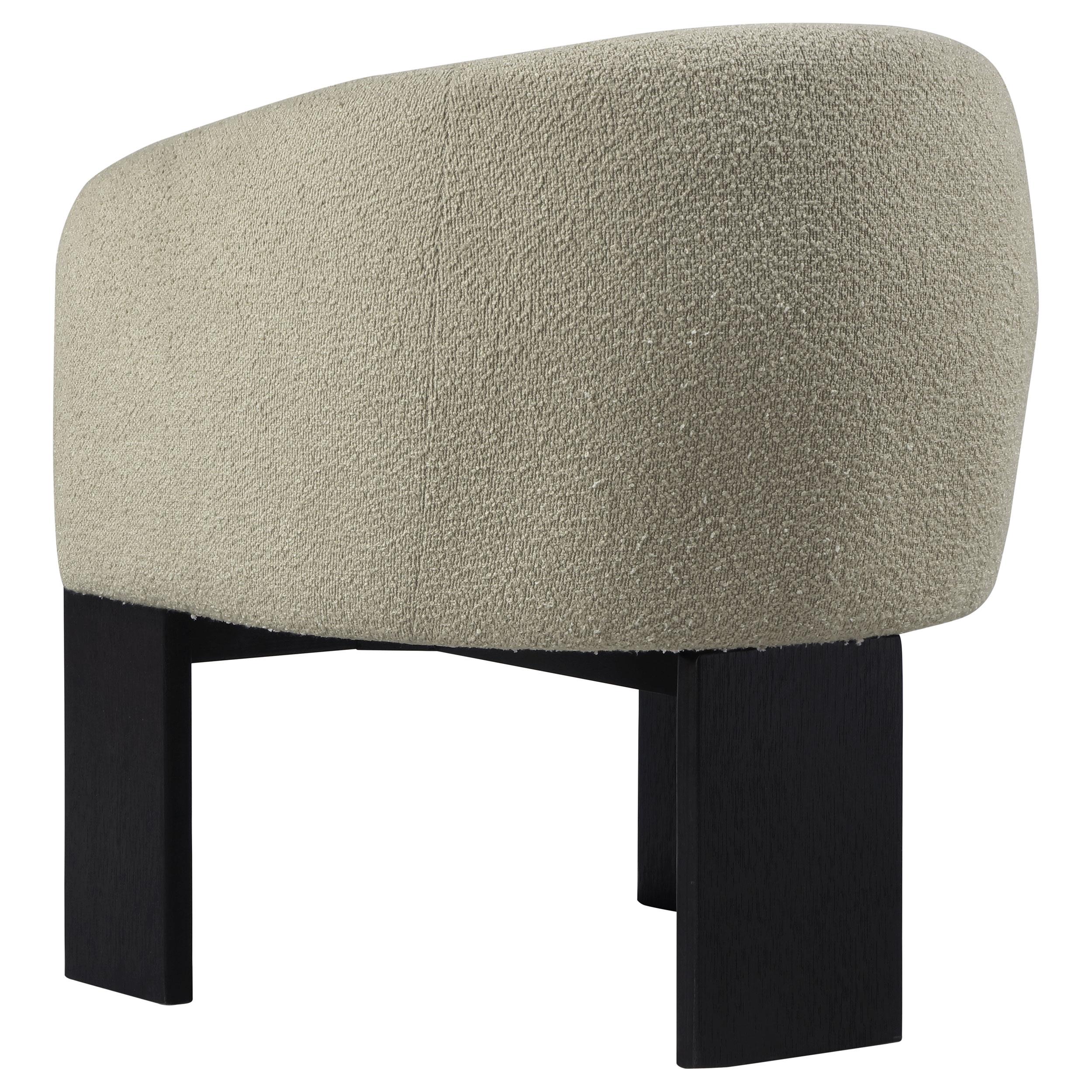 Valdez Boucle Upholstered Barrel Back Accent Chair Beige