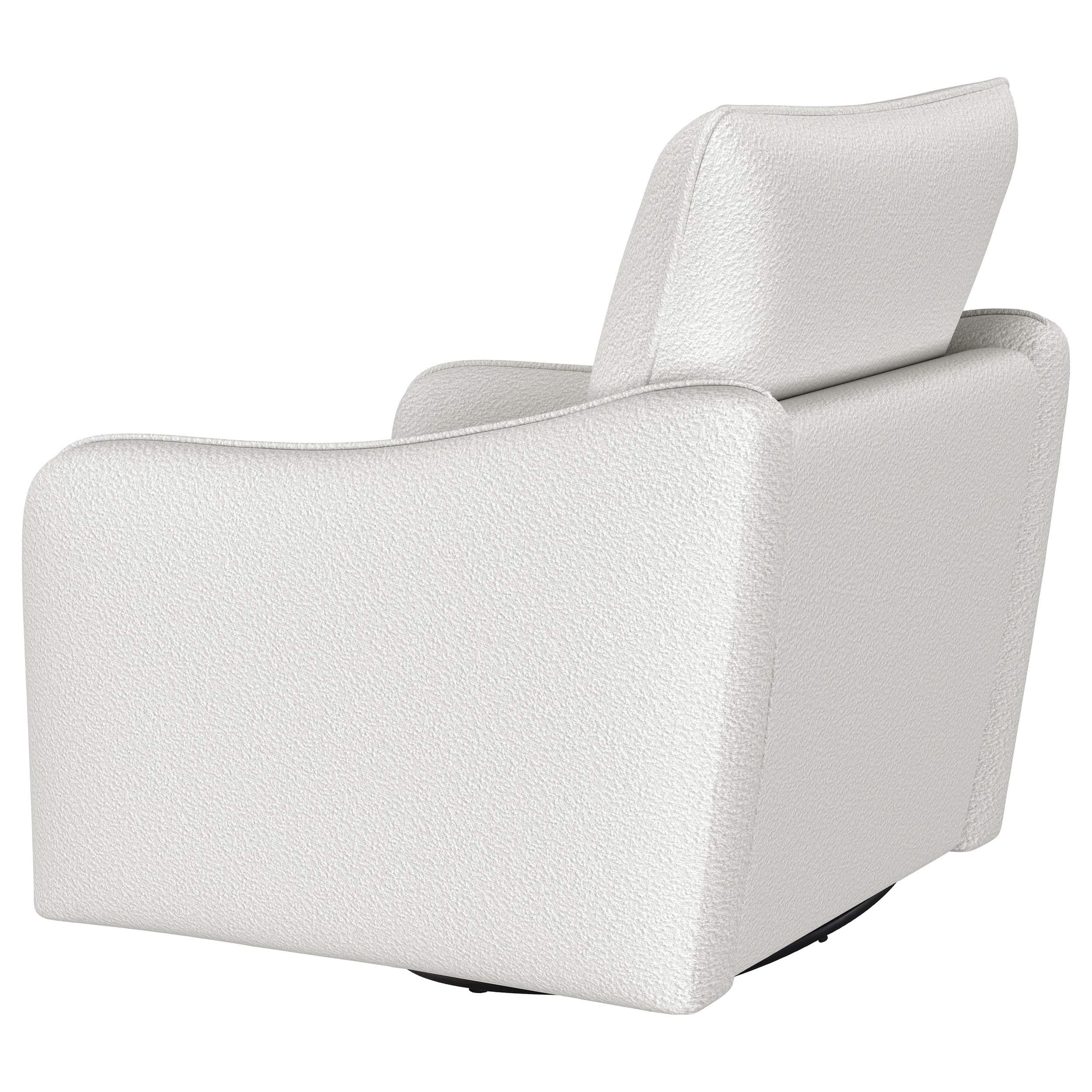 Sillón giratorio con brazo inclinado tapizado Madia, color vainilla