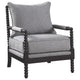 Silla decorativa Bobbin tapizada Blanchett en gris y negro