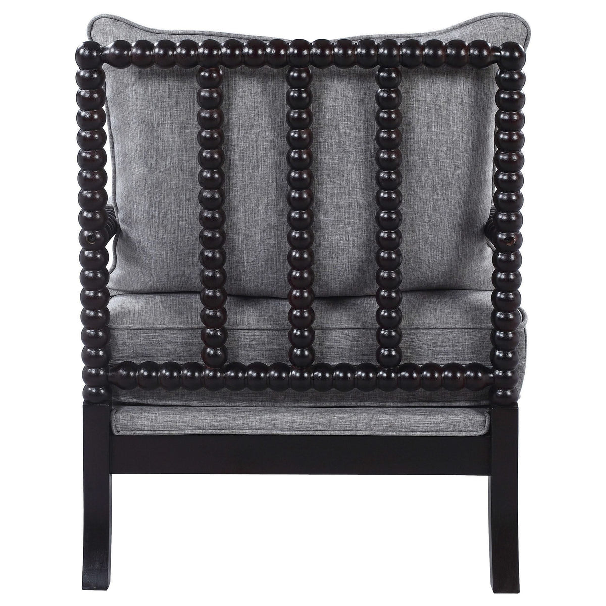 Silla decorativa Bobbin tapizada Blanchett en gris y negro