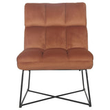 Silla decorativa tapizada sin brazos Lux color naranja quemado