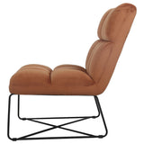 Silla decorativa tapizada sin brazos Lux color naranja quemado