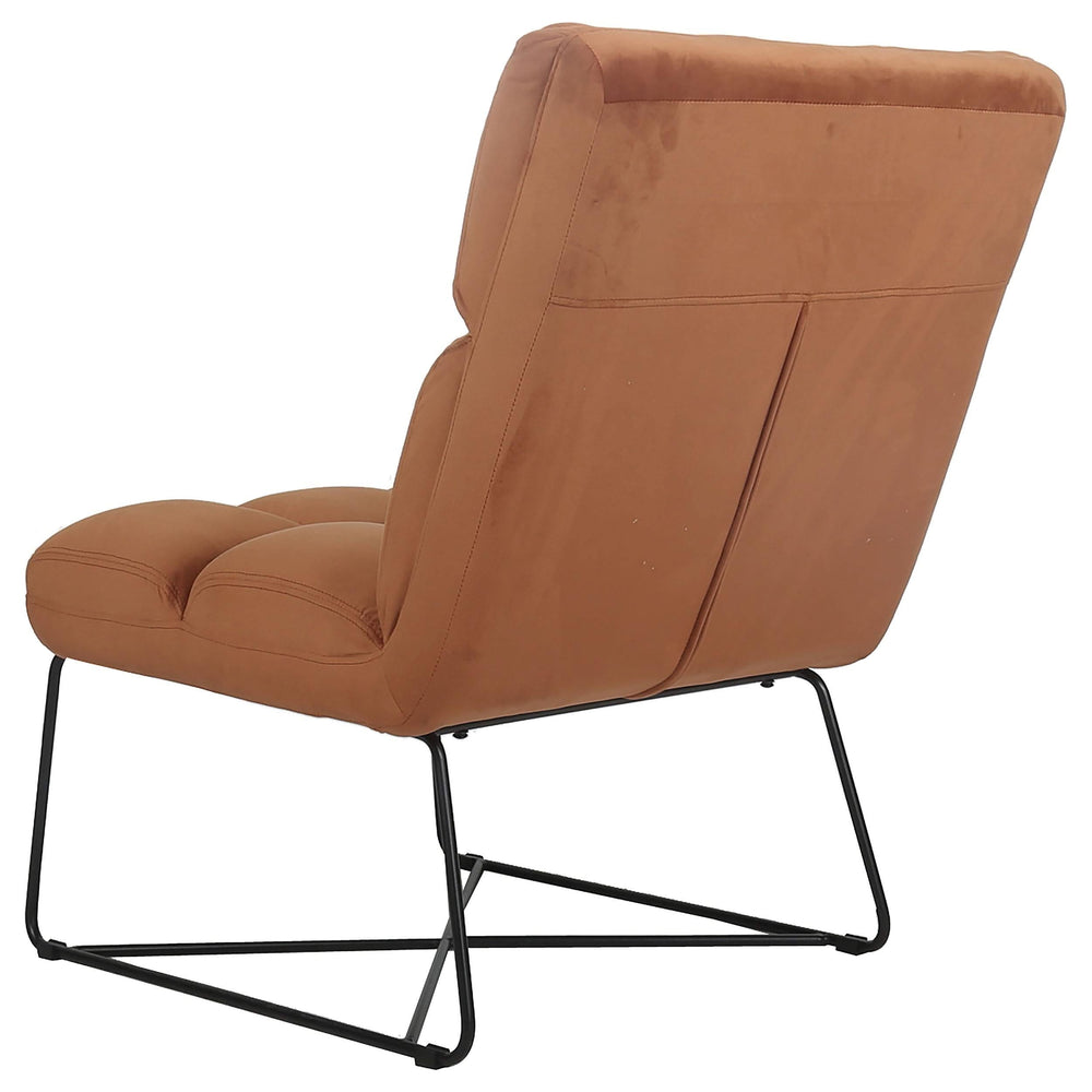Silla decorativa tapizada sin brazos Lux color naranja quemado