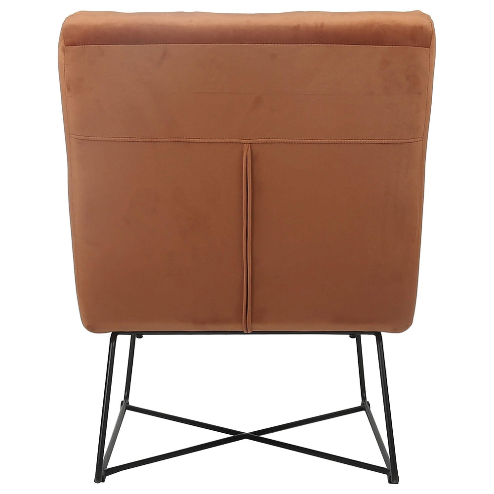Silla decorativa tapizada sin brazos Lux color naranja quemado