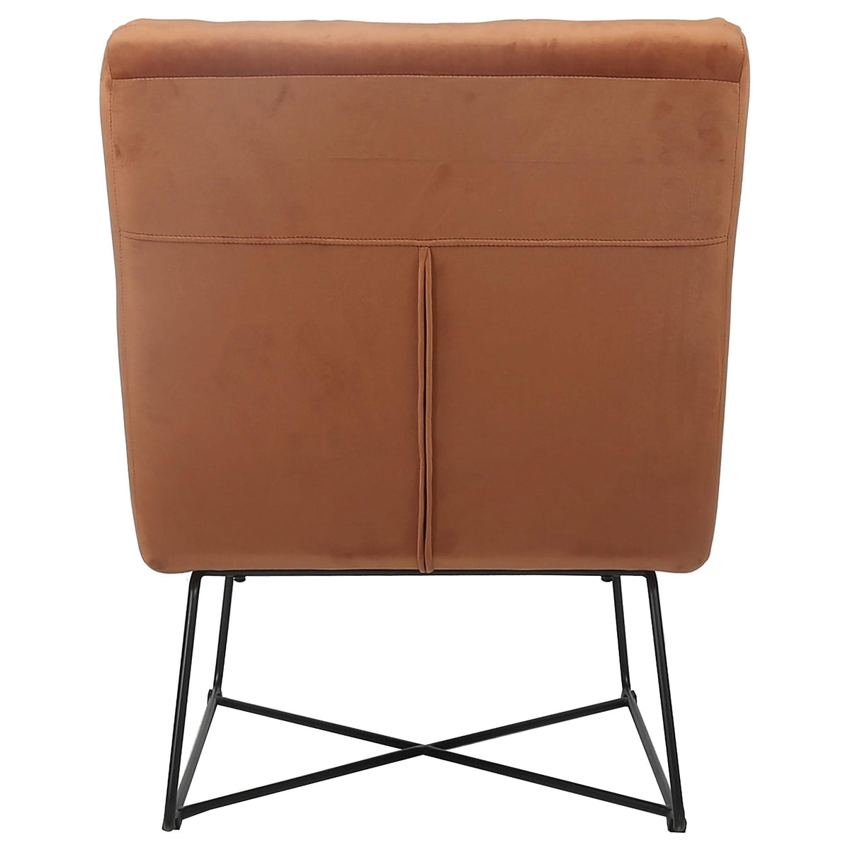 Silla decorativa tapizada sin brazos Lux color naranja quemado
