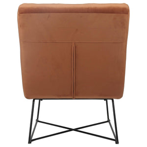 Silla decorativa tapizada sin brazos Lux color naranja quemado