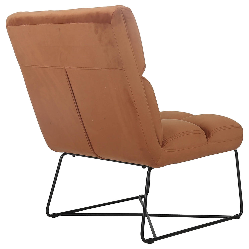 Silla decorativa tapizada sin brazos Lux color naranja quemado