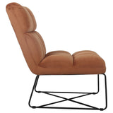 Silla decorativa tapizada sin brazos Lux color naranja quemado