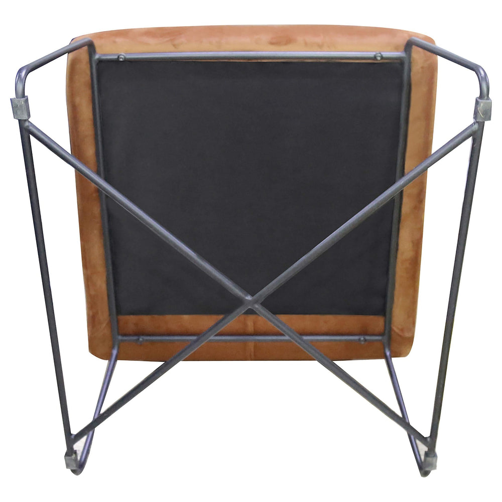 Silla decorativa tapizada sin brazos Lux color naranja quemado
