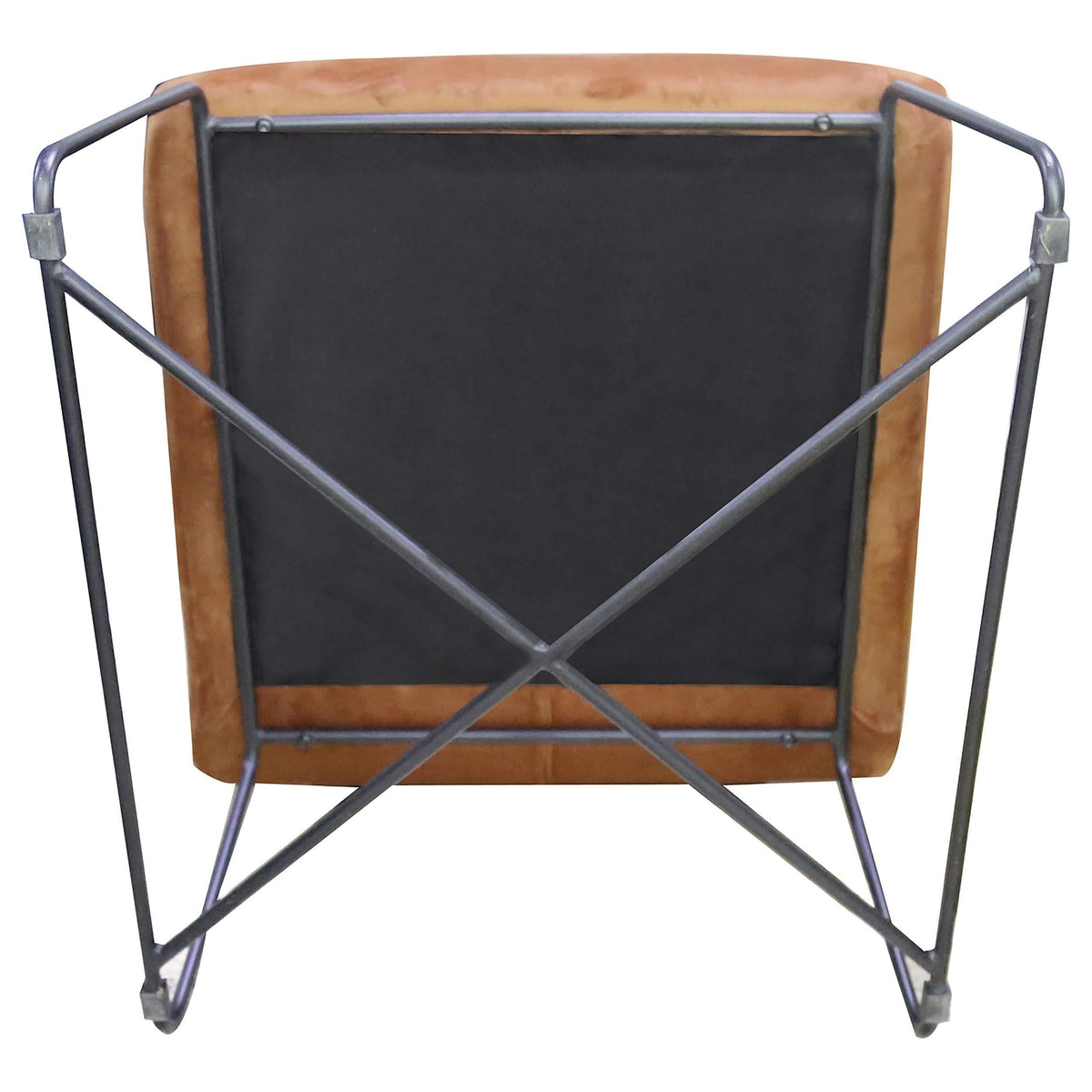 Silla decorativa tapizada sin brazos Lux color naranja quemado