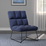 Silla decorativa tapizada sin brazos Lux azul medianoche
