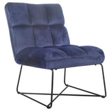 Silla decorativa tapizada sin brazos Lux azul medianoche