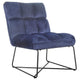 Silla decorativa tapizada sin brazos Lux azul medianoche