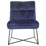Silla decorativa tapizada sin brazos Lux azul medianoche