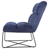 Silla decorativa tapizada sin brazos Lux azul medianoche