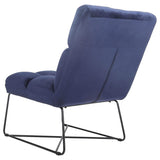 Silla decorativa tapizada sin brazos Lux azul medianoche