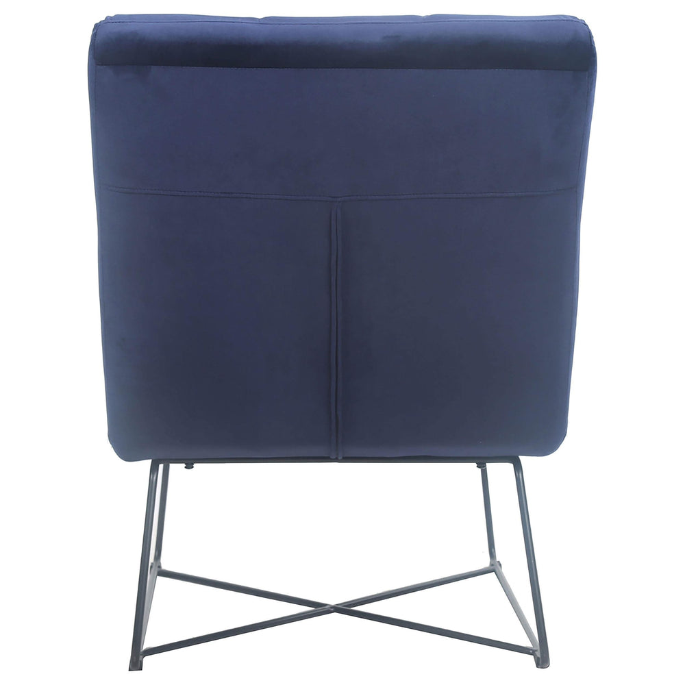 Silla decorativa tapizada sin brazos Lux azul medianoche