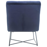 Silla decorativa tapizada sin brazos Lux azul medianoche