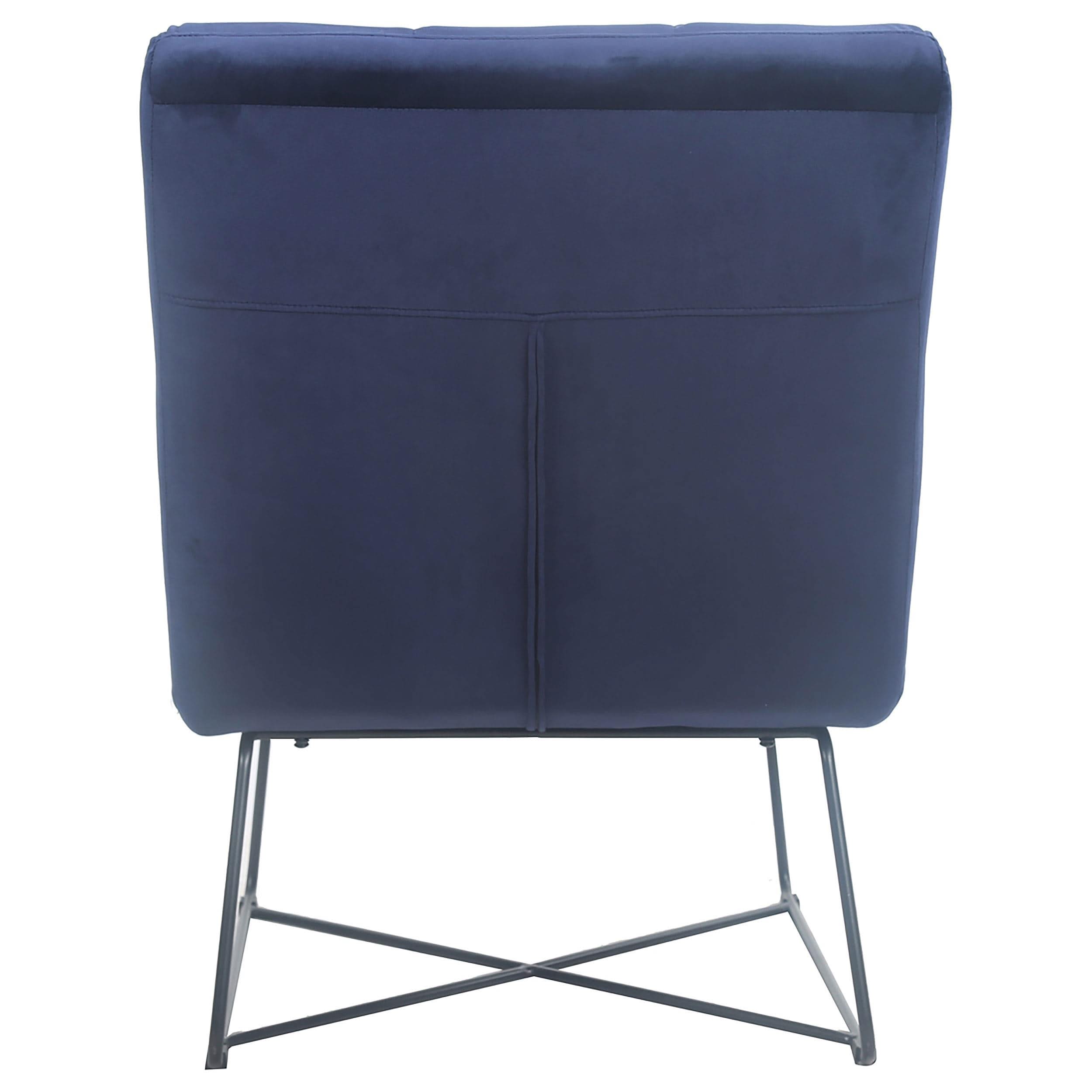 Silla decorativa tapizada sin brazos Lux azul medianoche
