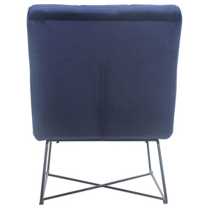 Silla decorativa tapizada sin brazos Lux azul medianoche