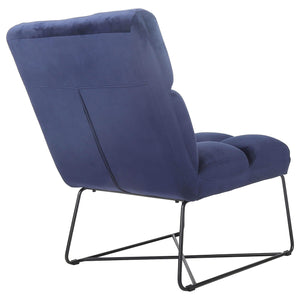 Silla decorativa tapizada sin brazos Lux azul medianoche