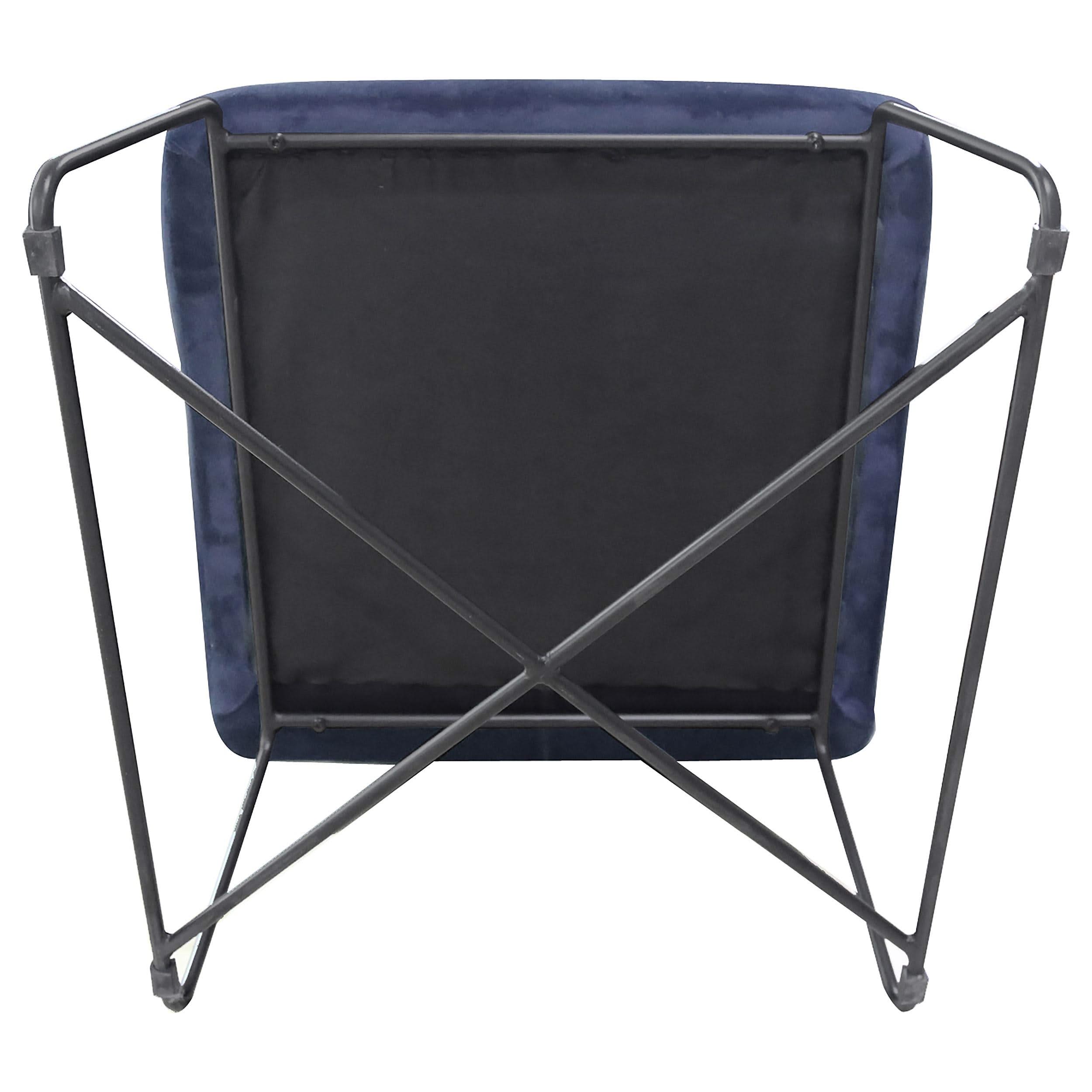 Silla decorativa tapizada sin brazos Lux azul medianoche