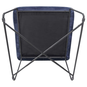 Silla decorativa tapizada sin brazos Lux azul medianoche