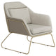 Silla decorativa Cody de metal con patas de trineo en color beige