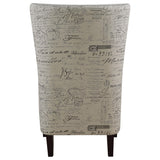 Sillón decorativo Pippin tapizado con respaldo alto y alas color crema