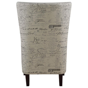 Sillón decorativo Pippin tapizado con respaldo alto y alas color crema