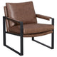 Sillón tapizado Rosalind con brazos de riel, color marrón