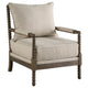 Silla decorativa Bobbin tapizada Blanchett en beige y natural