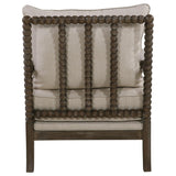 Silla decorativa Bobbin tapizada Blanchett en beige y natural