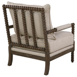 Silla decorativa Bobbin tapizada Blanchett en beige y natural