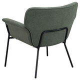 Sillón Davina tapizado con brazos acampanados, color hiedra