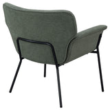 Sillón Davina tapizado con brazos acampanados, color hiedra