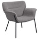 Sillón Davina tapizado con brazos acampanados, color gris ceniza