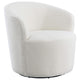 Silla giratoria Joyce tapizada con respaldo de barril, color blanco
