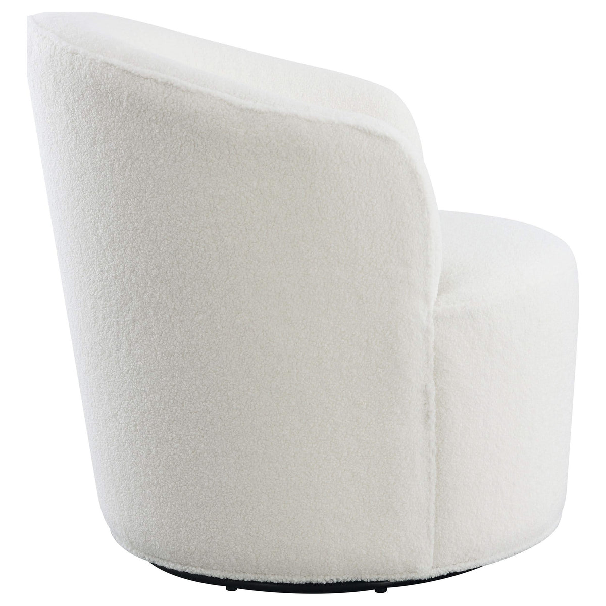 Silla giratoria Joyce tapizada con respaldo de barril, color blanco