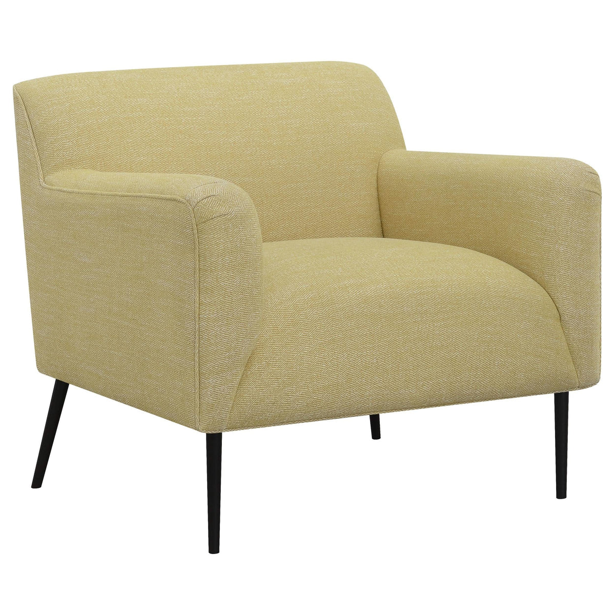 Sillón inglés tapizado Darlene con acento en color limón