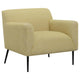 Sillón inglés tapizado Darlene con acento en color limón