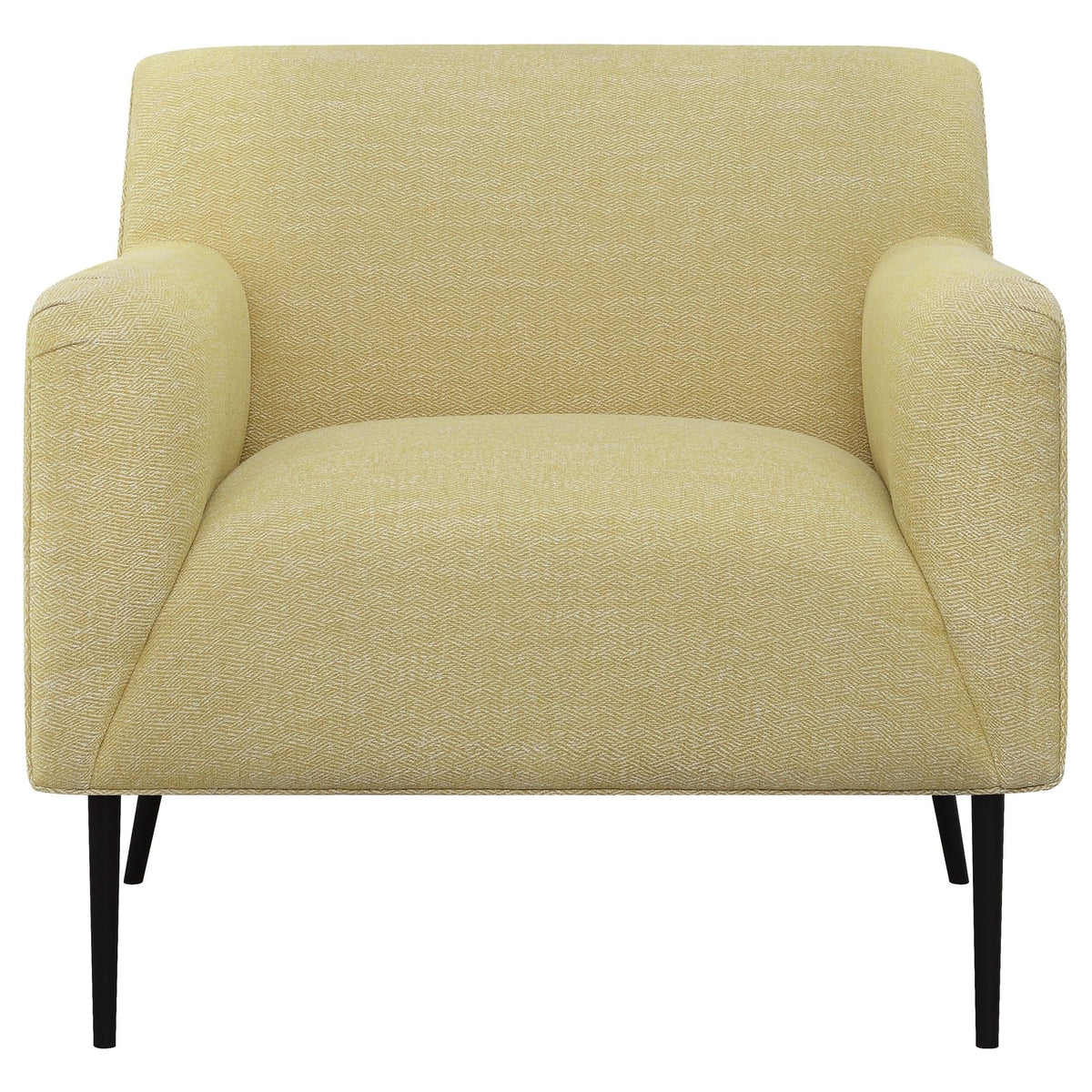 Sillón inglés tapizado Darlene con acento en color limón