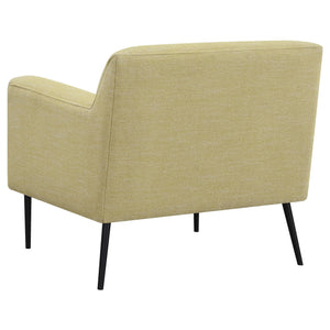 Sillón inglés tapizado Darlene con acento en color limón