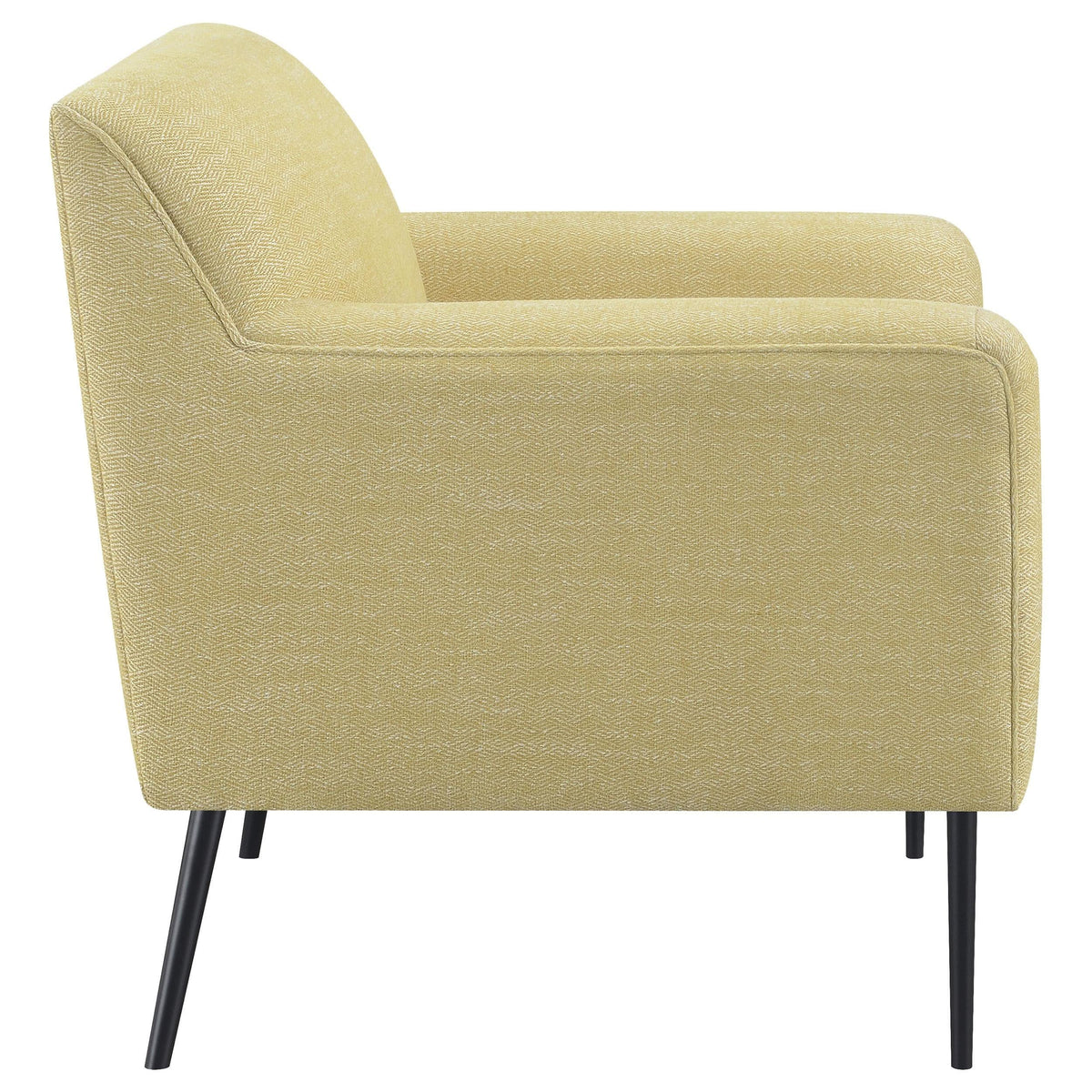 Sillón inglés tapizado Darlene con acento en color limón