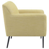 Sillón inglés tapizado Darlene con acento en color limón