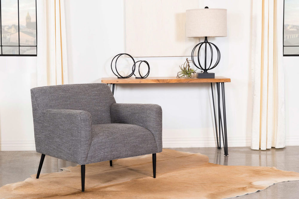 Sillón inglés tapizado Darlene con acento en color carbón