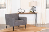 Sillón inglés tapizado Darlene con acento en color carbón