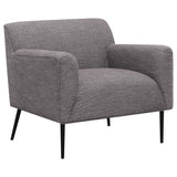 Sillón inglés tapizado Darlene con acento en color carbón