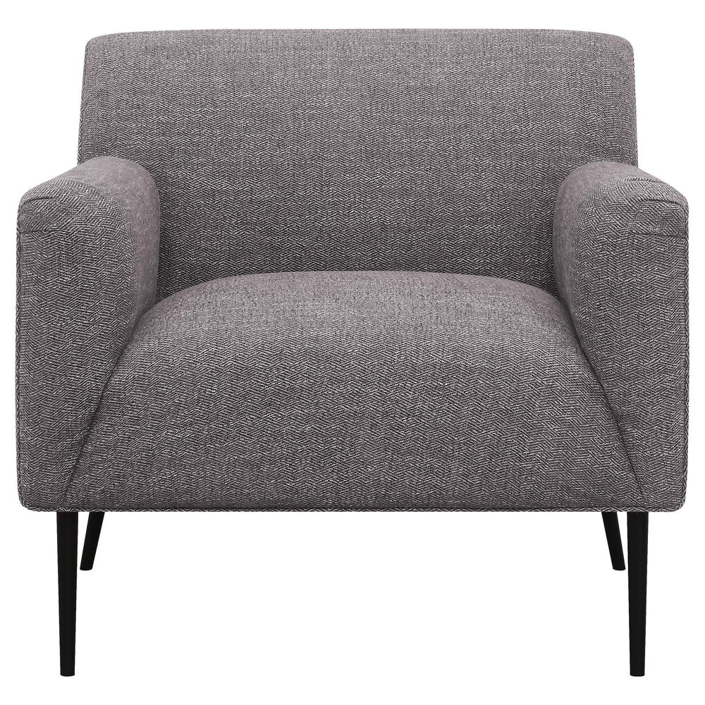 Sillón inglés tapizado Darlene con acento en color carbón